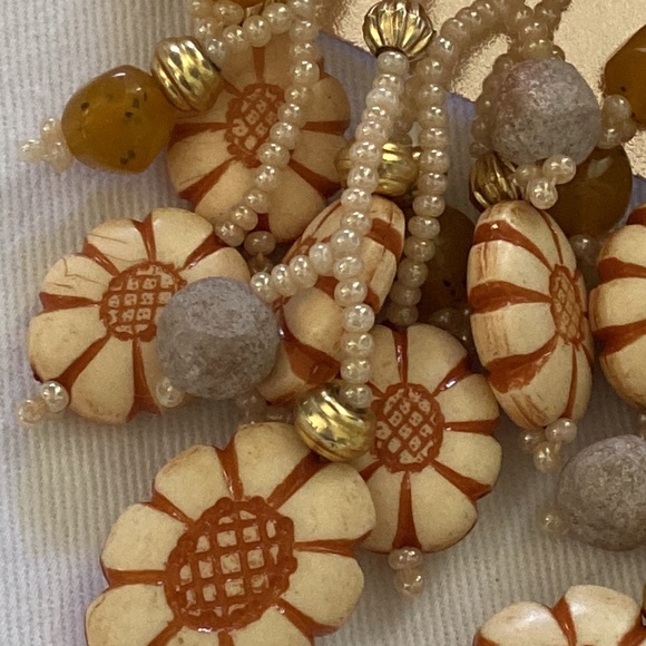 Genuine 80s vintage earthy funky chunky earrings - Picture 9 of 10